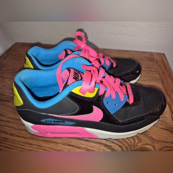 Nike Other - Nike Air Max 90, Black Pink Blue Size 6 Youth